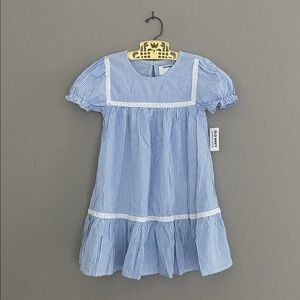 NWT Size 5 Old Navy Kids Dress in Light Blue Stripes